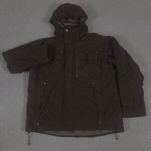 Columbia Jacket Mens XL Brown Omni-Tech Waterproof Insulated Hooded Shell